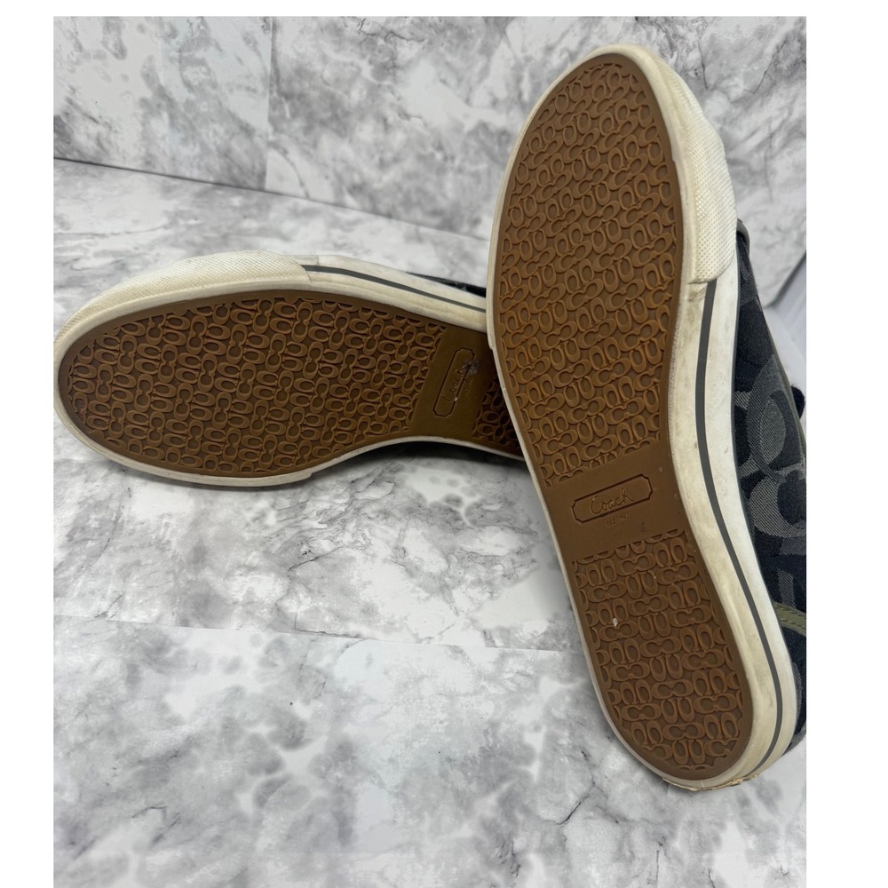 Coach Black & Olive Canvas Low-Top Sneakers - Picture 9 of 12